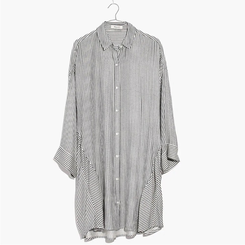 Madewell Striped Button-Up Shirt Dress - Picture 3 of 6